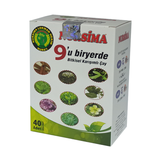 Nursima 9'u Biryerde Bitkisel Karışımlı Çay 40 'lı Süzen Poşet
