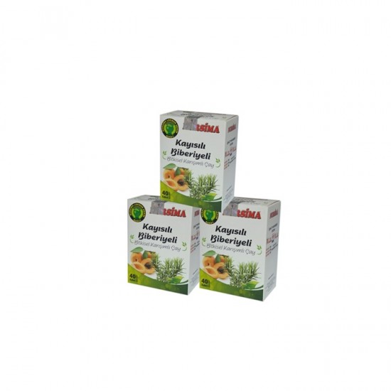 Nursima Kayısılı Biberiyeli Çay 40 'lı Süzen Poşet 3 'lü Set (3 adet x 40 Süzen Poşet)